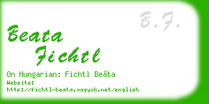 beata fichtl business card